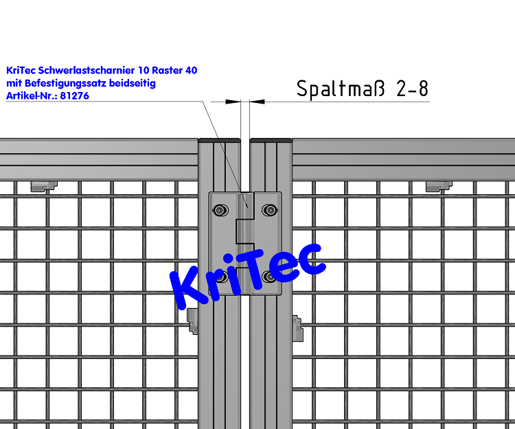 KriTec Schwerlastscharnier 10 Raster 40