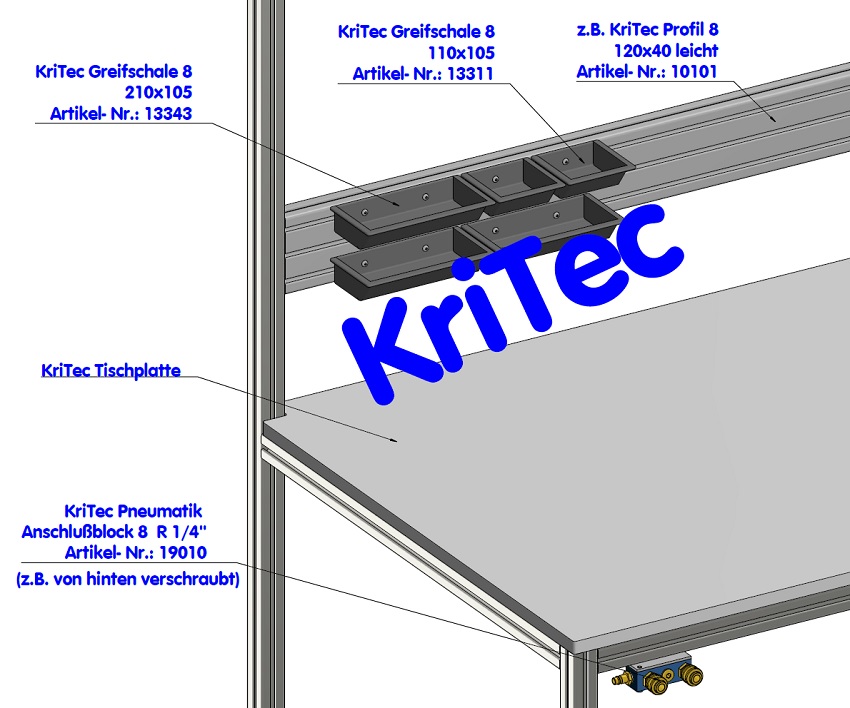 KriTec Greifschale 8 210x105