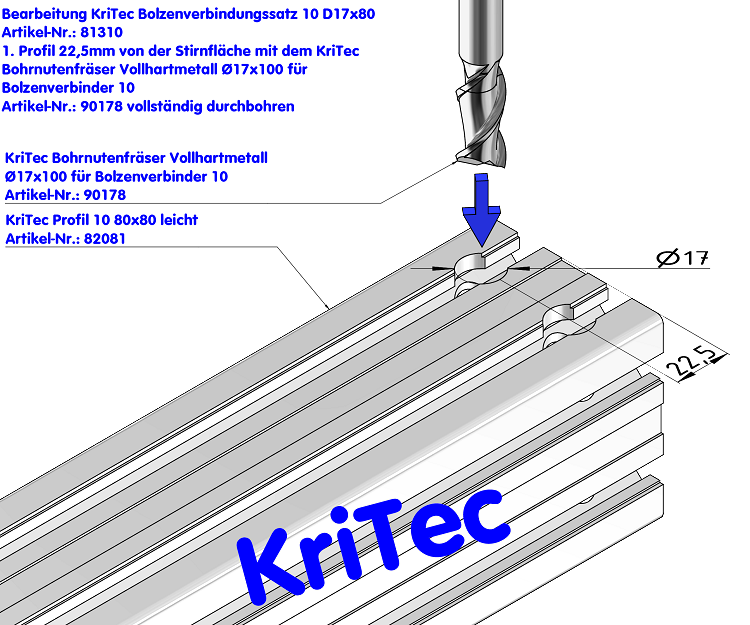 KriTec Bolzenverbindungssatz 10 D17x80