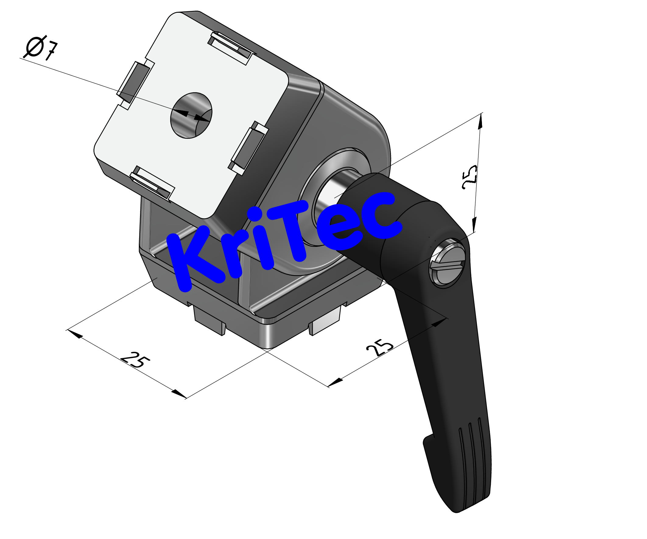 KriTec Gelenk 6 30x30 mit Klemmhebel