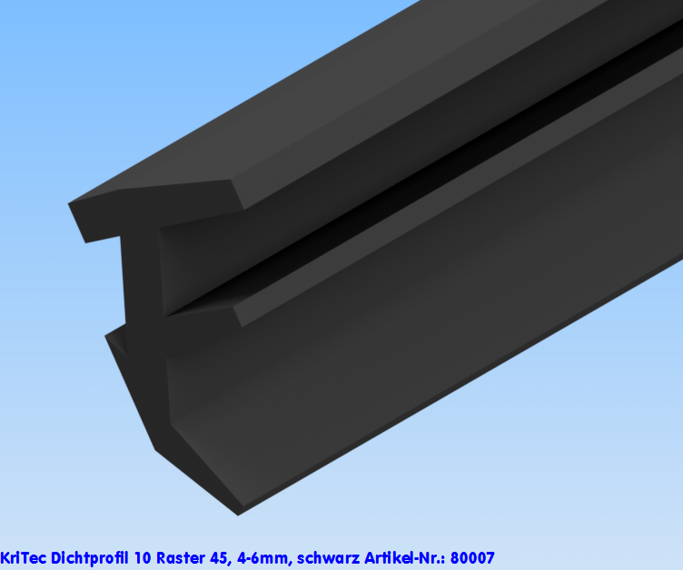 KriTec Dichtprofil 10 Raster 45, 4-6mm, schwarz