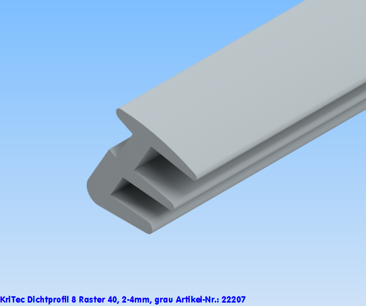 KriTec Dichtprofil 8 Raster 40, 2-4mm, grau