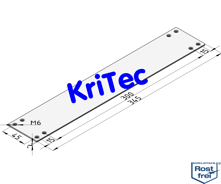KriTec Verbindungsblechsatz für Boden-Rad-Führungsschiene FIFO