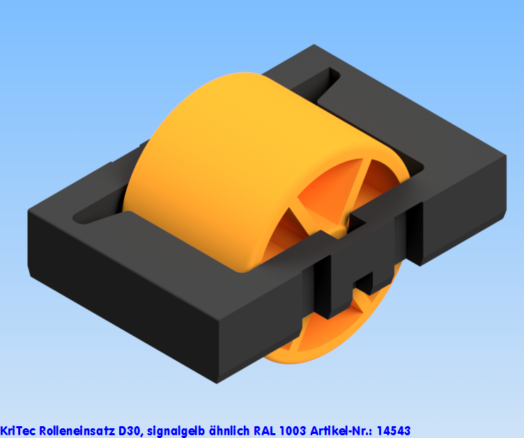 KriTec Rolleneinsatz D30, signalgelb ähnlich RAL 1003