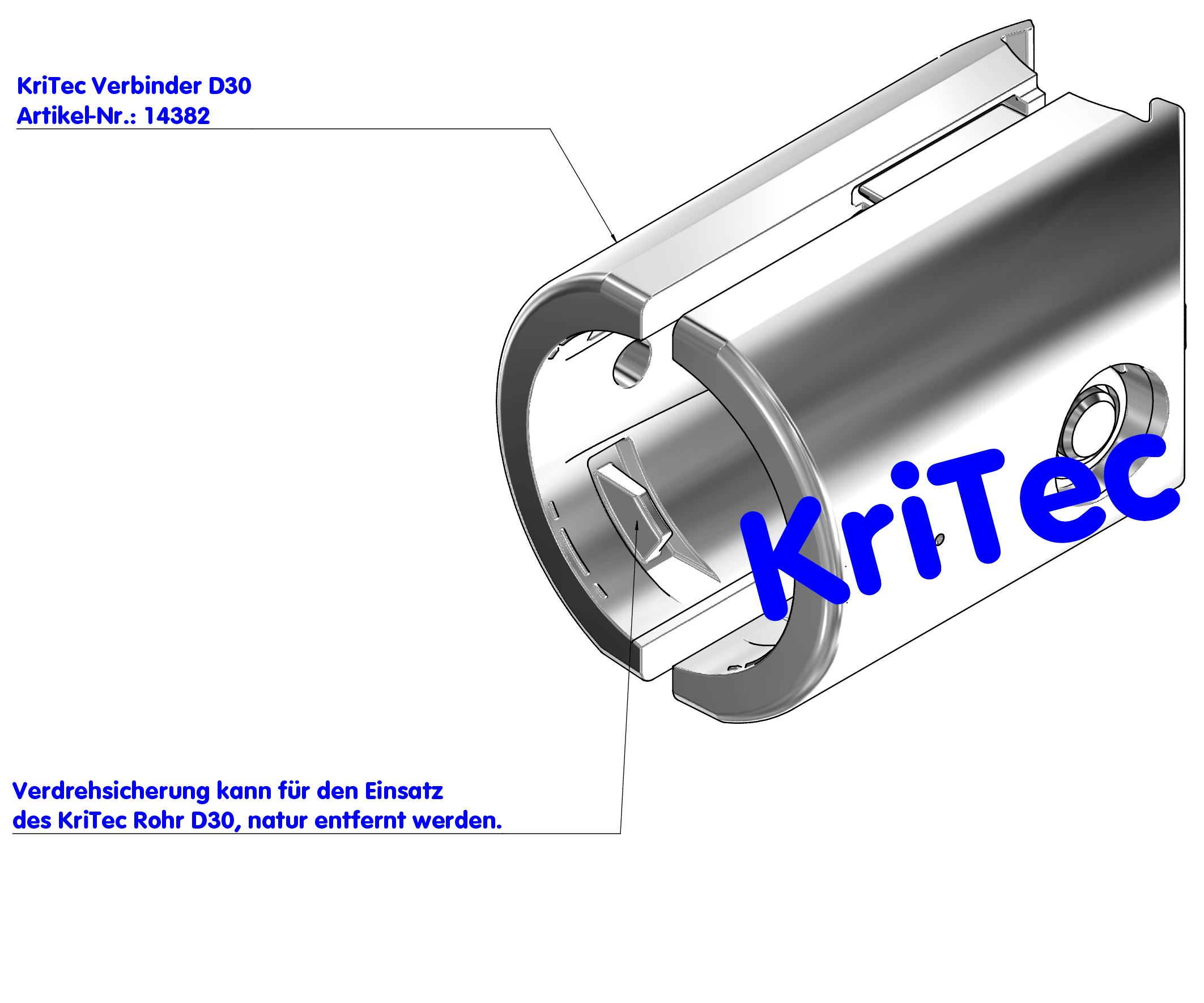 KriTec Rohr D30, natur