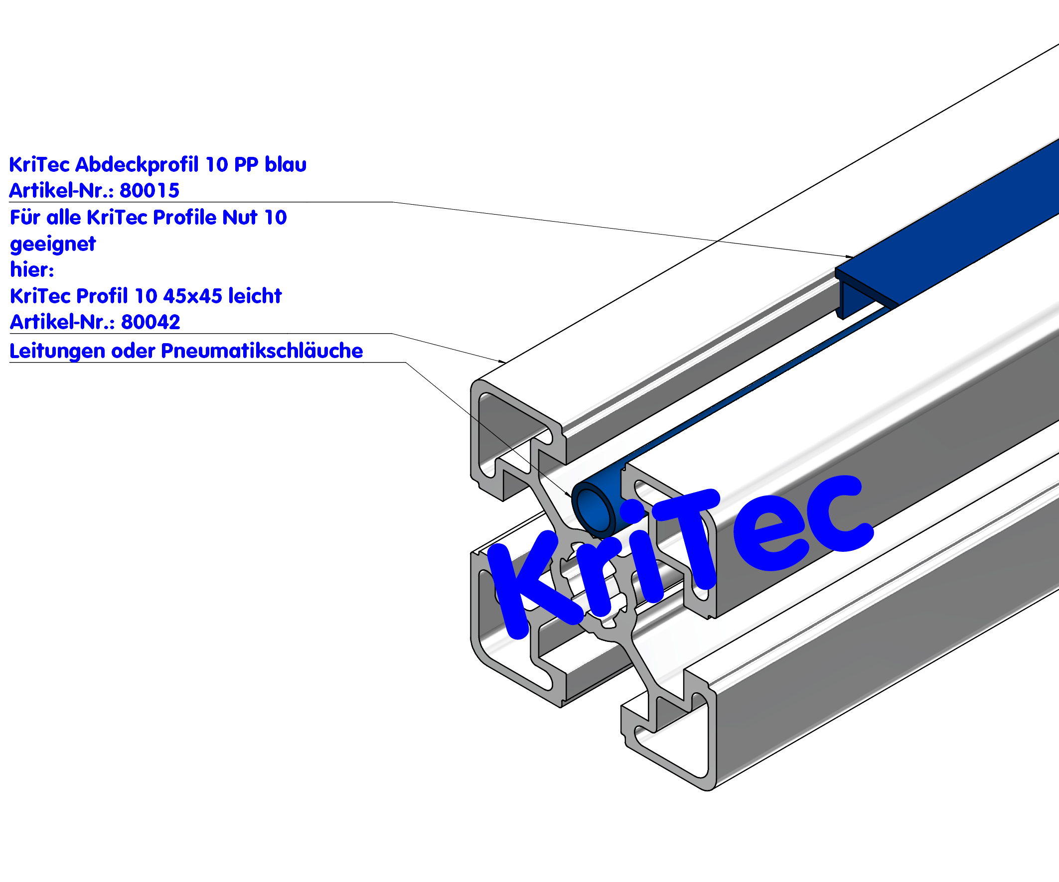KriTec Abdeckprofil 10 PP blau
