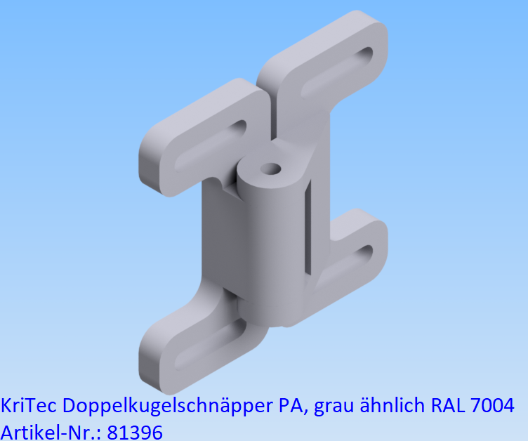 KriTec Doppelkugelschnäpper PA, grau ähnlich RAL 7004