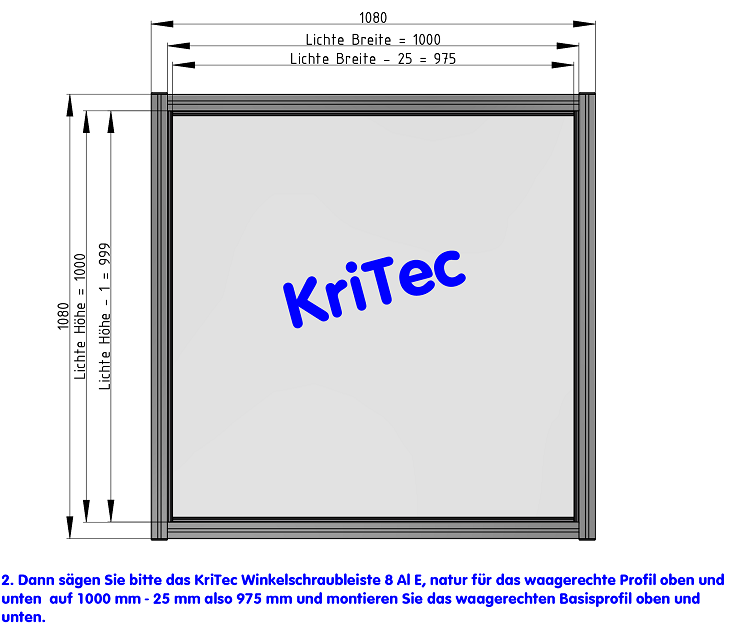 KriTec Winkelschraubleiste 8 Al E, natur