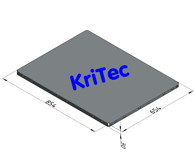 KriTec Regalboden St 8x6, grau ähnl. RAL 7042