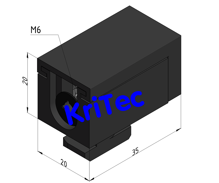KriTec Variofix-Block 10 Raster 40/45, schwarz