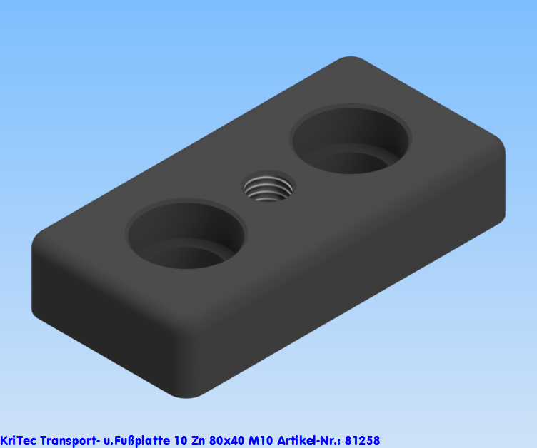 KriTec Transport- und Fußplatte 10 Zn 80x40 M10