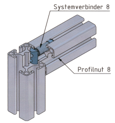 KriTec Systemverbinder 8 Raster 40, VA rostfrei