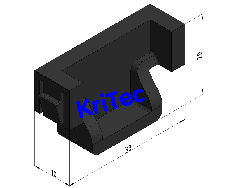 KriTec Endstück für Rollenelement H26, schwarz
