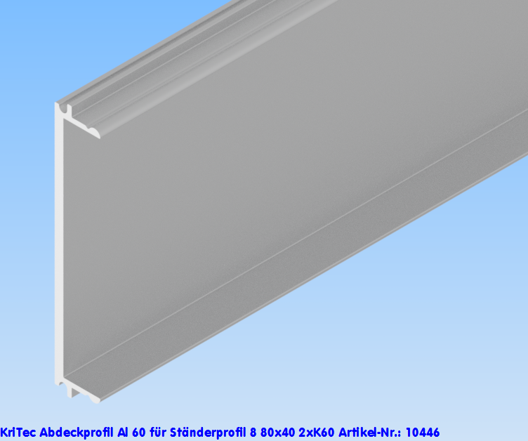KriTec Abdeckprofil Al 60 für Ständerprofil 8 80x40 2xK60