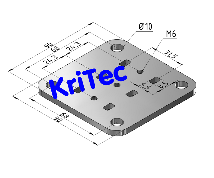 KriTec Flansch D30-90x90