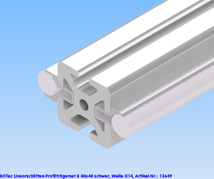 KriTec Linearschlitten-Profilträgerset 8 40x40 schwer, Welle D14