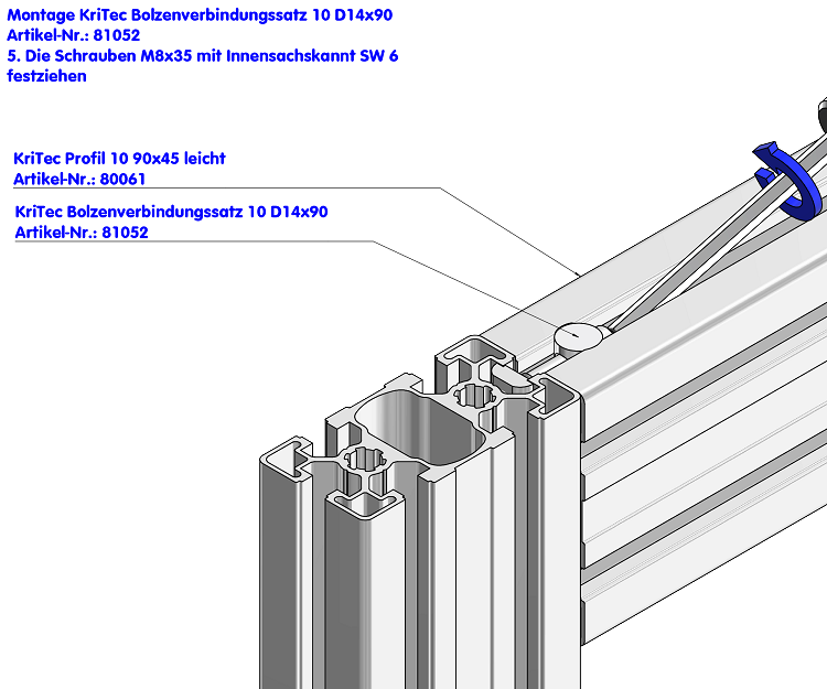 KriTec Bolzenverbindungssatz 10 D14x90