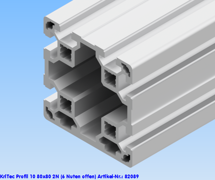KriTec Profil 10 80x80 2N (6 Nuten offen)