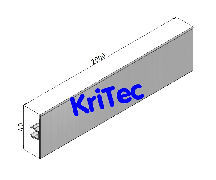 KriTec Beschriftungsprofil 10 45 grau/transparent L=2.000mm