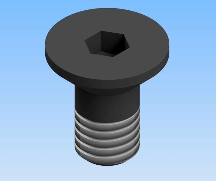 KriTec Senkkopfschrauben schwarz ISO 10642 (DIN 7991)