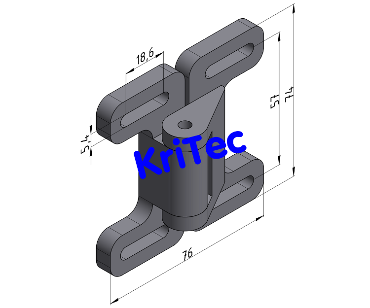 KriTec Doppelkugelschnäpper PA, grau ähnlich RAL 7004