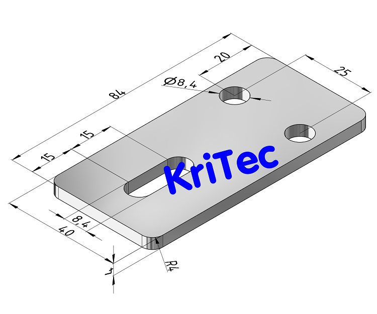 KriTec Vario-Lasche 8 84x40x4 St verzinkt