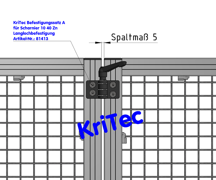 KriTec Scharnier 10 40 Zn mit Klemmhebel