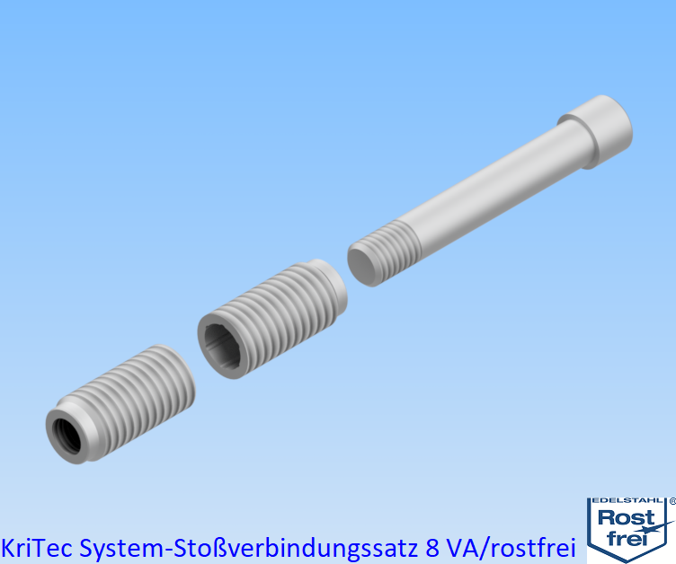KriTec System-Stoßverbindungssatz 8 Raster 40, VA rostfrei