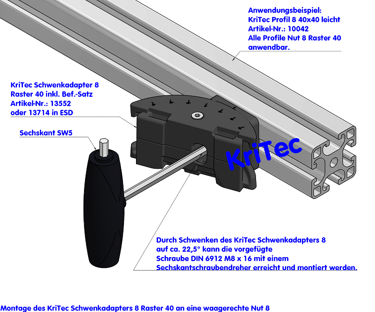 KriTec Greifschale Schiene 110x210x40 PA, schwarz, ESD