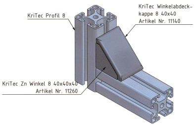 KriTec Winkel 8 40x40x40 Zn Standard