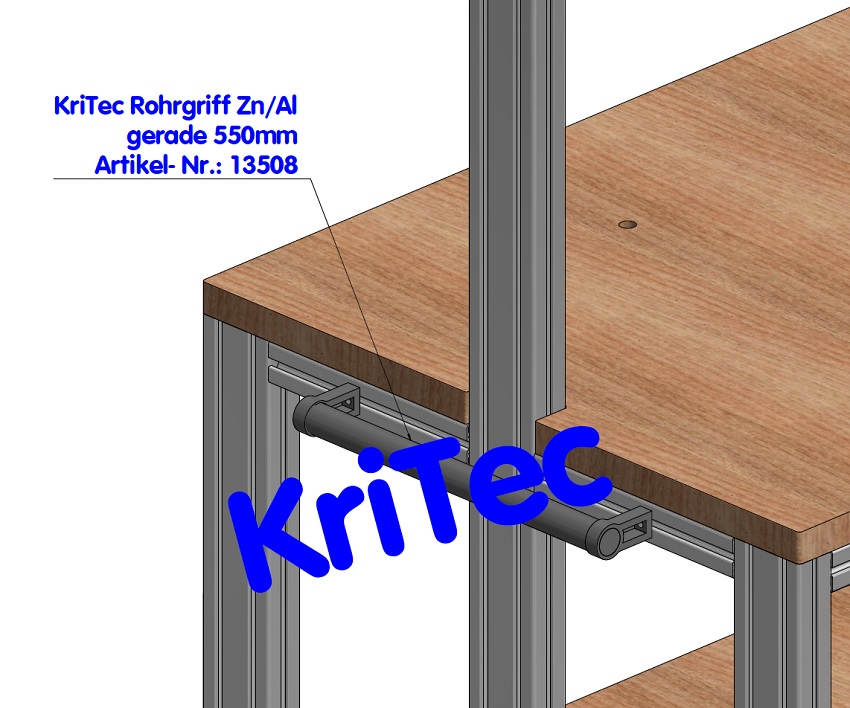 KriTec Rohrgriff Zn/ Al gerade 550mm