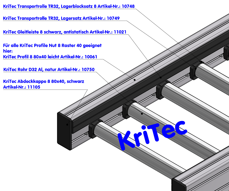 KriTec Rohr D32 Al, natur