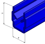 KriTec Abdeck- und Einfassprofil 8 Raster 40, blau