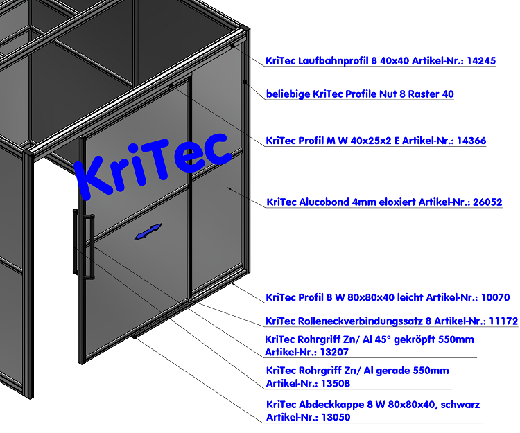 KriTec Rohrgriff Zn/ Al 45° gekröpft 550mm