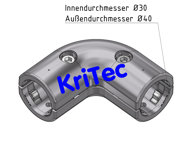KriTec Stoßverbinder D30-90° R25