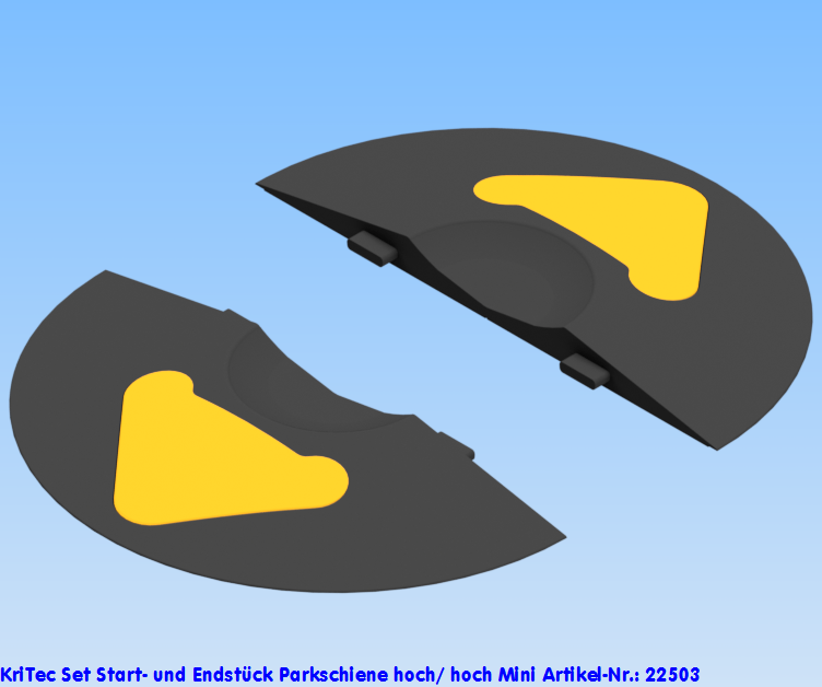 KriTec Set Start- und Endstück Parkschiene hoch/ hoch Mini