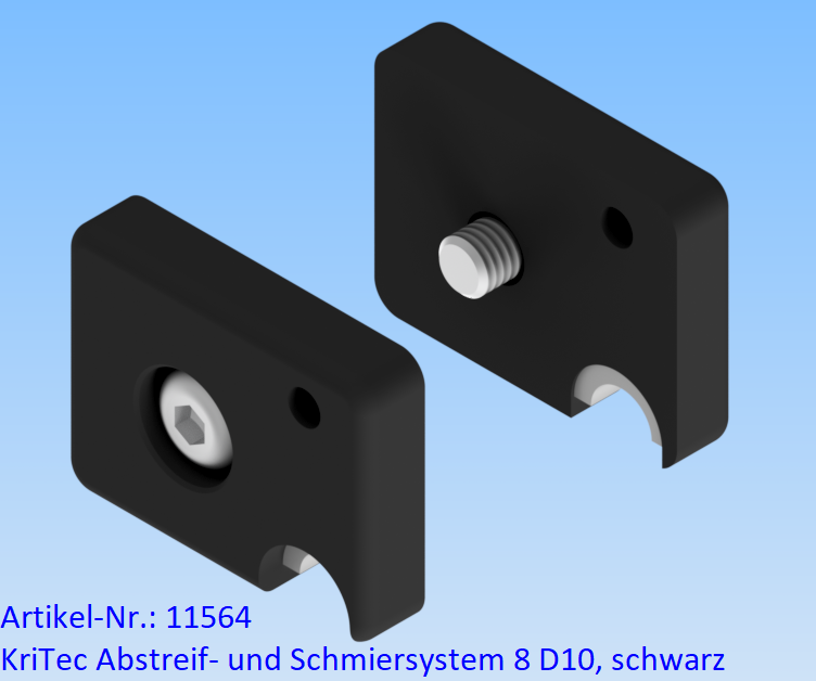 KriTec Abstreif- und Schmiersystem 8 D10, schwarz