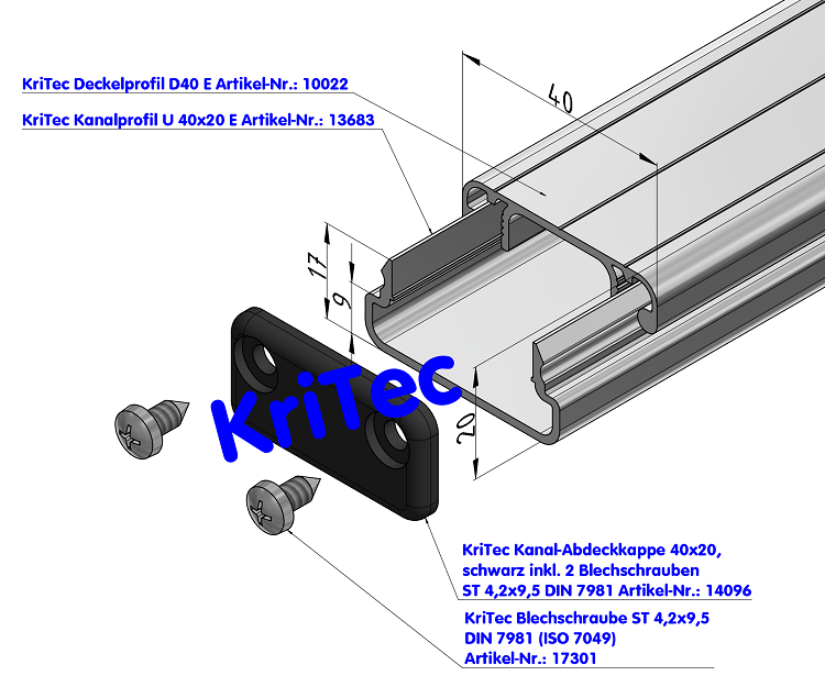 KriTec Kanalprofil U 40x20 SE