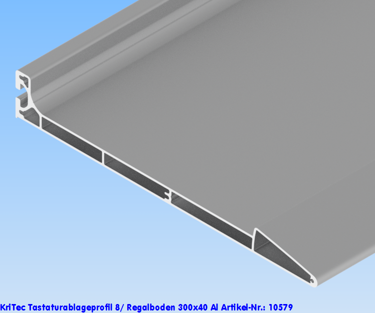 KriTec Tastaturablageprofil 8/ Regalboden 300x40 Al