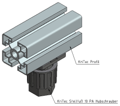 KriTec Stellfuß 10 Raster 45 PA "Hubschrauber"