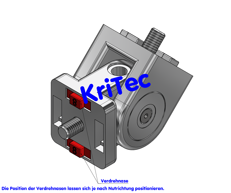 KriTec Schwenklager 8 40x40
