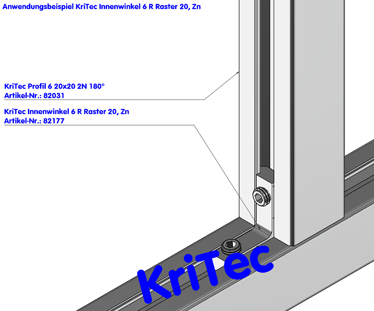 KriTec Innenwinkel 6 R Raster 20, Zn