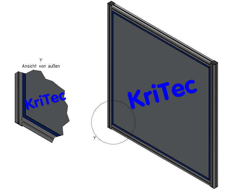 KriTec Scheibeneinfassleiste 8 4-6mm, grau ähnlich RAL 7042
