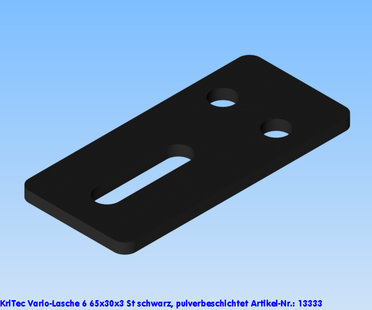 KriTec Vario-Lasche 6 65x30x3 St schwarz, pulverbeschichtet