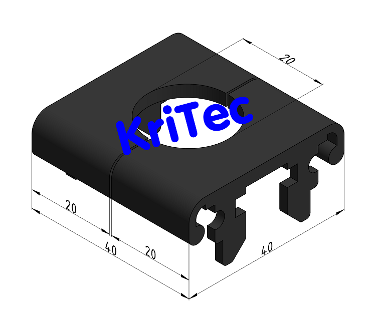 KriTec Kabeldurchführung Deckel 40 für Kabelkanalstecksystem