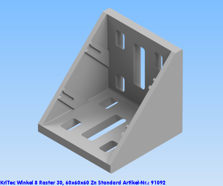KriTec Winkel 8 Raster 30, 60x60x60 Zn Standard