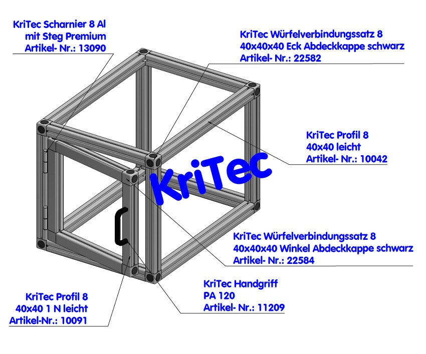 KriTec Profil 8 40x40 1N leicht