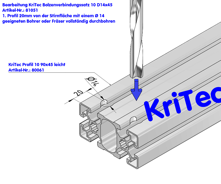 KriTec Bolzenverbindungssatz 10 D14x45