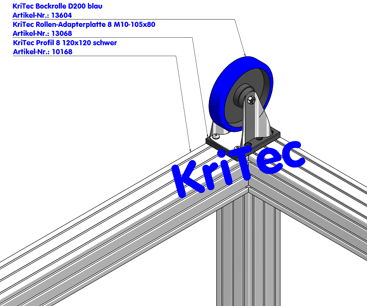 KriTec Bockrolle D200 blau