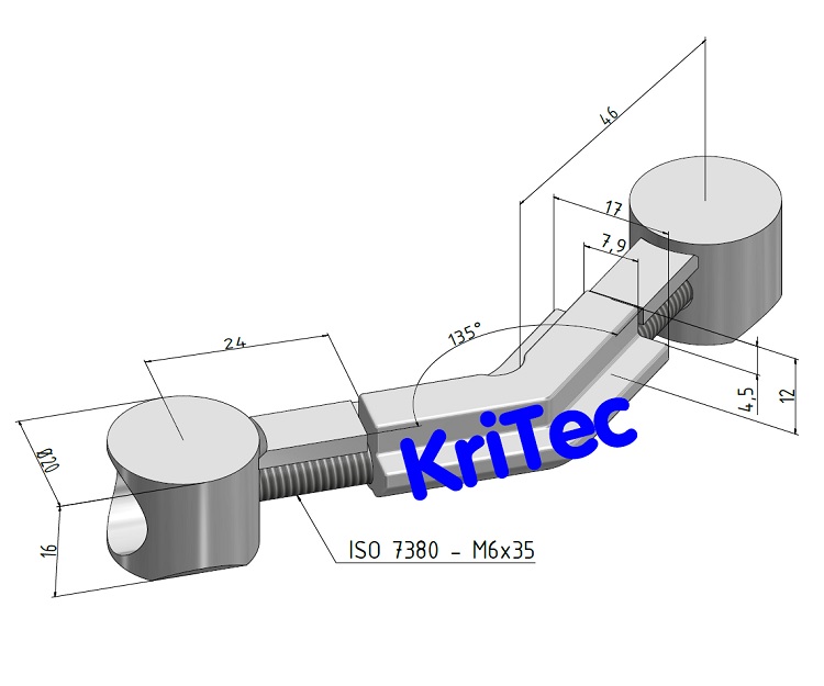 KriTec Universal-Gehrungsverbinder 8 45° komplett